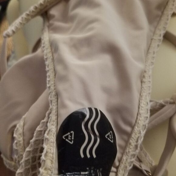 ZAFUL Women Bikini Set Two Piece Textured Beaded Tie Back Halter Cheeky Swimsuit - Picture 9 of 15